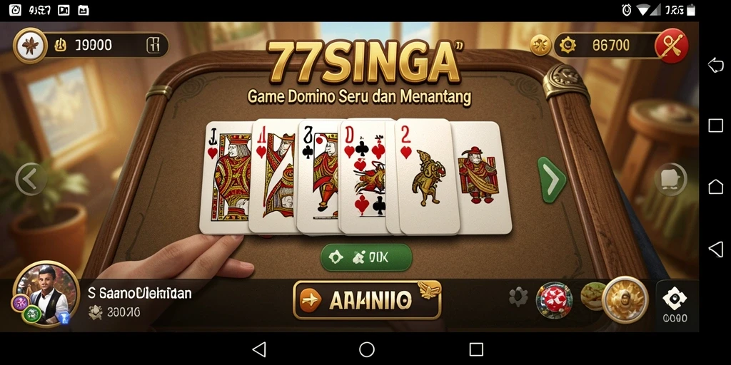 Tampilan menarik dari gameplay domino 77SINGA.