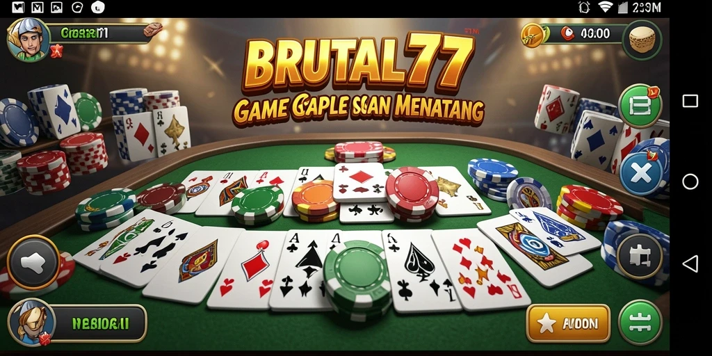 Tampilan gameplay seru Gaple di BRUTAL77 yang penuh warna.