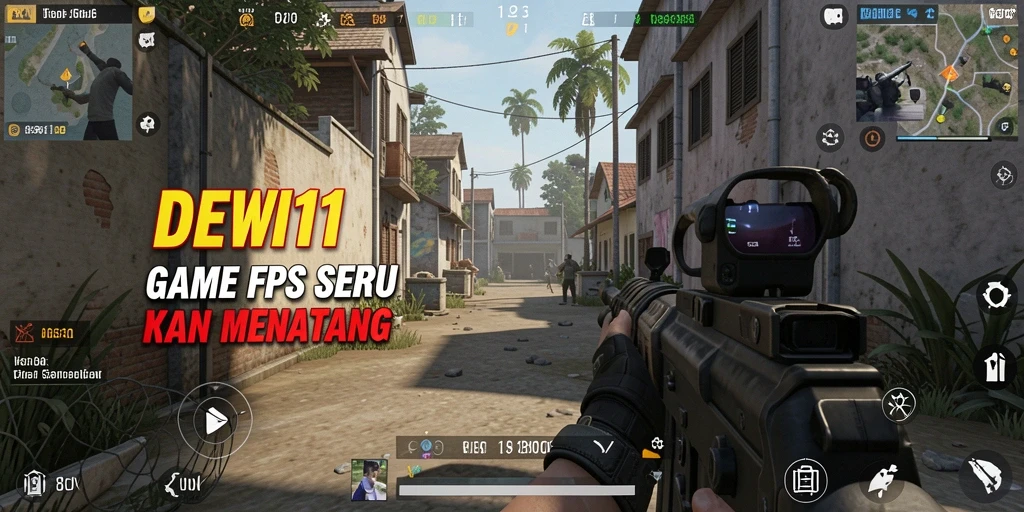 Screenshot aksi hebat dalam gameplay DEWI11 yang menampilkan pertarungan FPS.