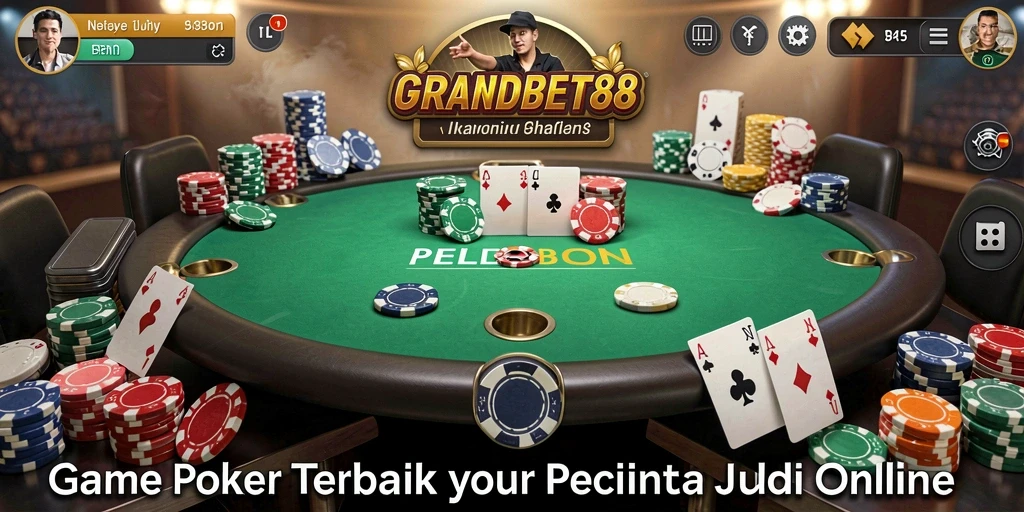 Screenshot GRANDBET88 menampilkan aksi seru permainan Poker.