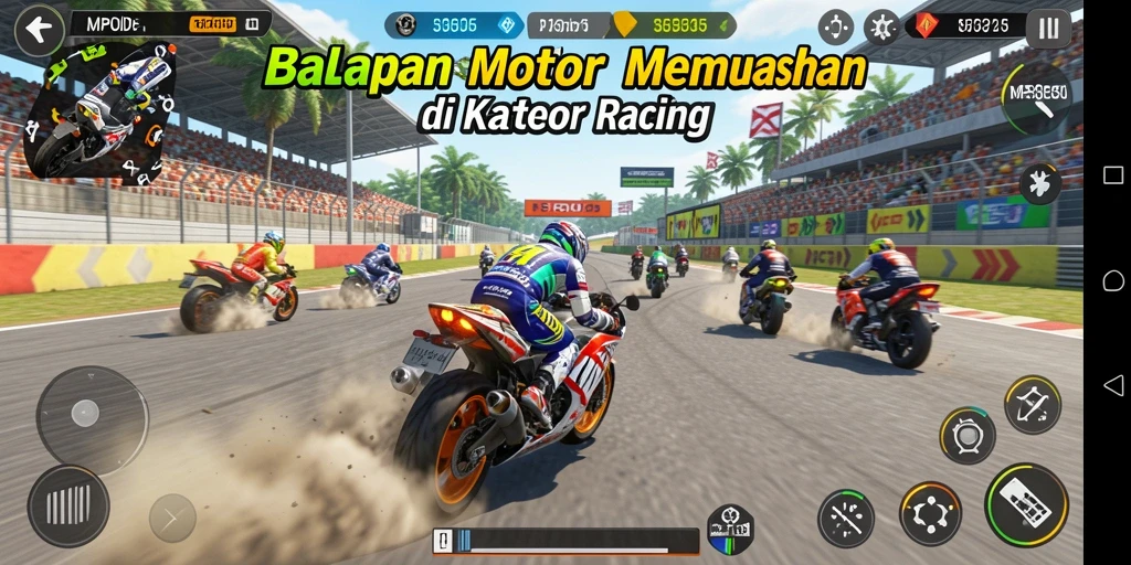 Screenshot MPOID menampilkan aksi balapan motor yang seru dan menegangkan.