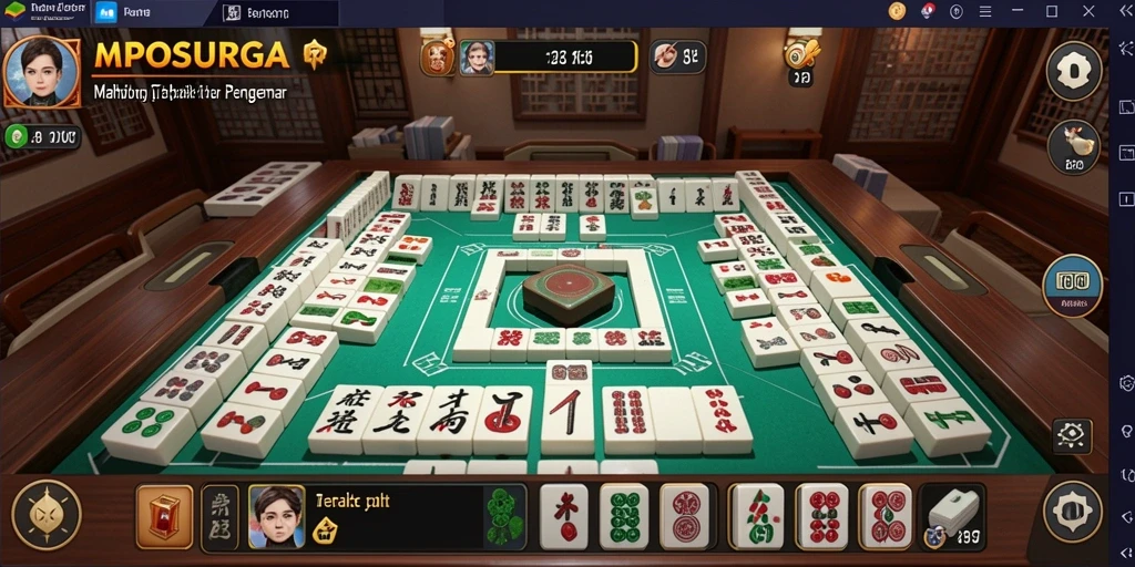 Tampilan gameplay MPOSURGA yang menarik dengan suasana Mahjong.
