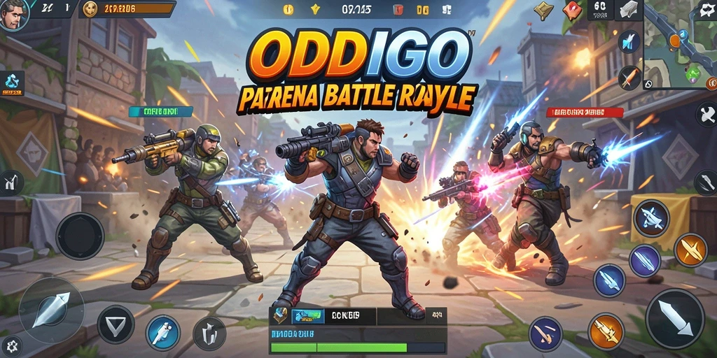 Tampilan seru aksi Battle Royale dalam ODDIGO selama pertarungan intens.