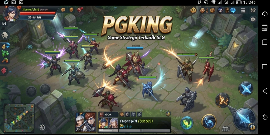 Screenshot PGKING menampilkan pertempuran strategis yang mendebarkan.