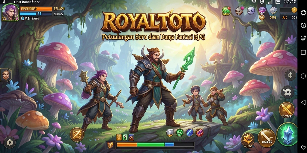 Tangkapan layar gameplay ROYALTOTO yang memperlihatkan aksi pertarungan RPG yang seru.