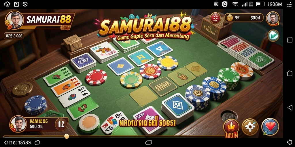 Tampilan gameplay SAMURAI88 yang menampilkan keseruan bermain Gaple.
