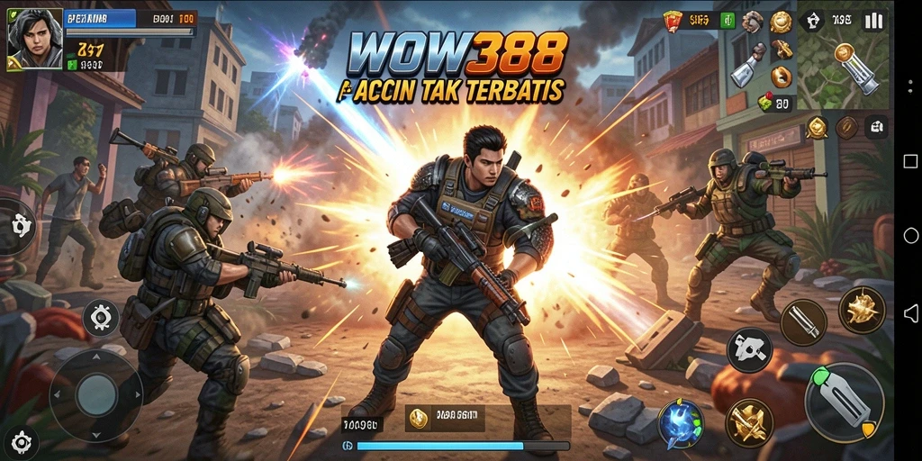 Tampilan gameplay WOW388 yang penuh aksi dan seru.