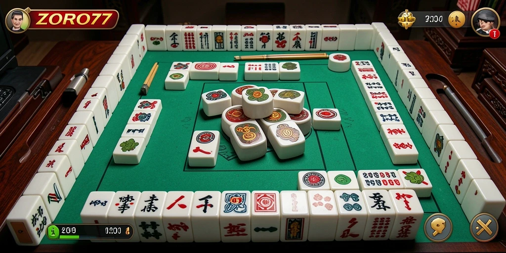 Tampilan gameplay Mahjong yang mengasyikkan di ZORO77.